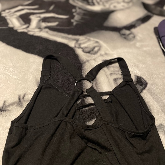 Sexy longer black shirt ties strings along sides - Picture 3 of 4